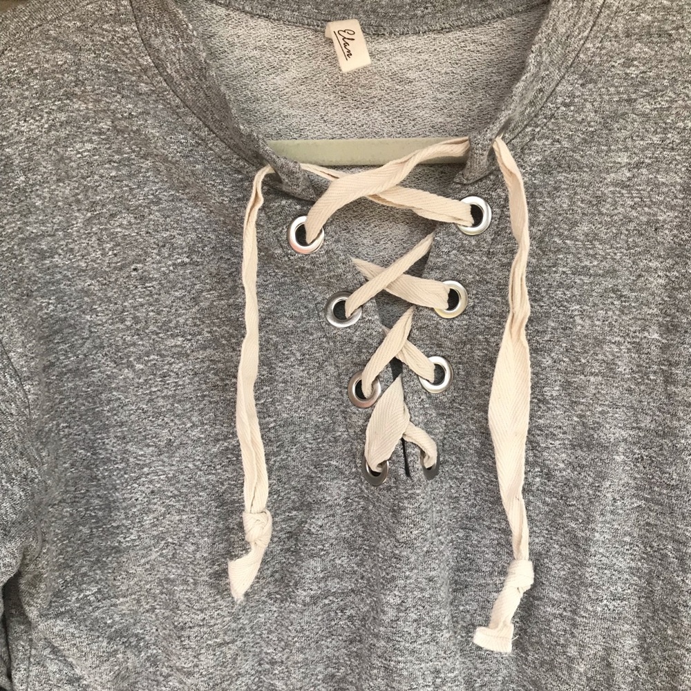 Lace-Up Lightweight Sweater - Picture 2 of 3